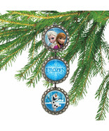 Disney Frozen ELSA ANNA &amp; OLAF 3D Bottle Cap Christmas Ornament | Gift f... - £7.14 GBP