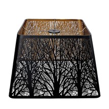 Medium Square Lamp Shades, Metal Lampshade With Pattern Of Trees For Table Lamp  - £69.28 GBP