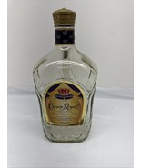 Crown Royal Whisky Fine De Luxe 1.75L EMPTY Glass Bottle Decanter W/handle - $10.84