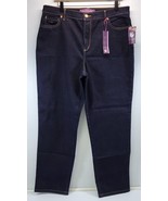 L14) Women&#39;s Gloria Vanderbilt Amanda Dark Wash Blue Jeans Pants Size 16... - £19.46 GBP