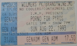 Porno For Pyros Original 1993 Ticket Stub Wilmers Park Maryland NM I.M.P... - £10.04 GBP