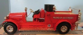 Vintage MANDAN REFINERY SEAGRAVE FIRe ertl die cast Truck Collectors Ban... - $21.60
