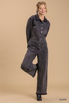 Women&#39;s Black Wide Leg Distressed Jumpsuit (L) - £73.01 GBP