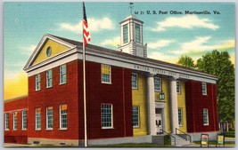 Martinsville VA Virginia U.S. Post Office Linen Postcard - £3.50 GBP