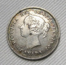 1890-H Canada Silver 5 Cents .925 Fine Silver .0346oz VF Details Coin AE535 - £12.90 GBP