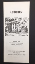 Vintage Brochure AUBURN in Duncan Park Natchez Mississippi 1970s - £3.93 GBP