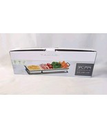 Tahari 3 pc Serving Set White Ceramic With Caddy SEALED (13.93&quot; x 4.45&quot; ... - $14.84