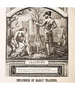 Child Training Wood Engraving 1889 Victorian Path Of Life Art Ephemera D... - $552.13 MXN