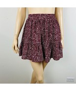 Shein Maroon Red Polka Dot Ruffled Bohemian Mini Skirt Ruffle Hem Juniors S - £13.89 GBP