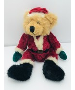 RUSS BERRIE Christmas Red SANTA outfit brown KRIS TEDDY BEAR plush 16&quot; - $23.37 CAD