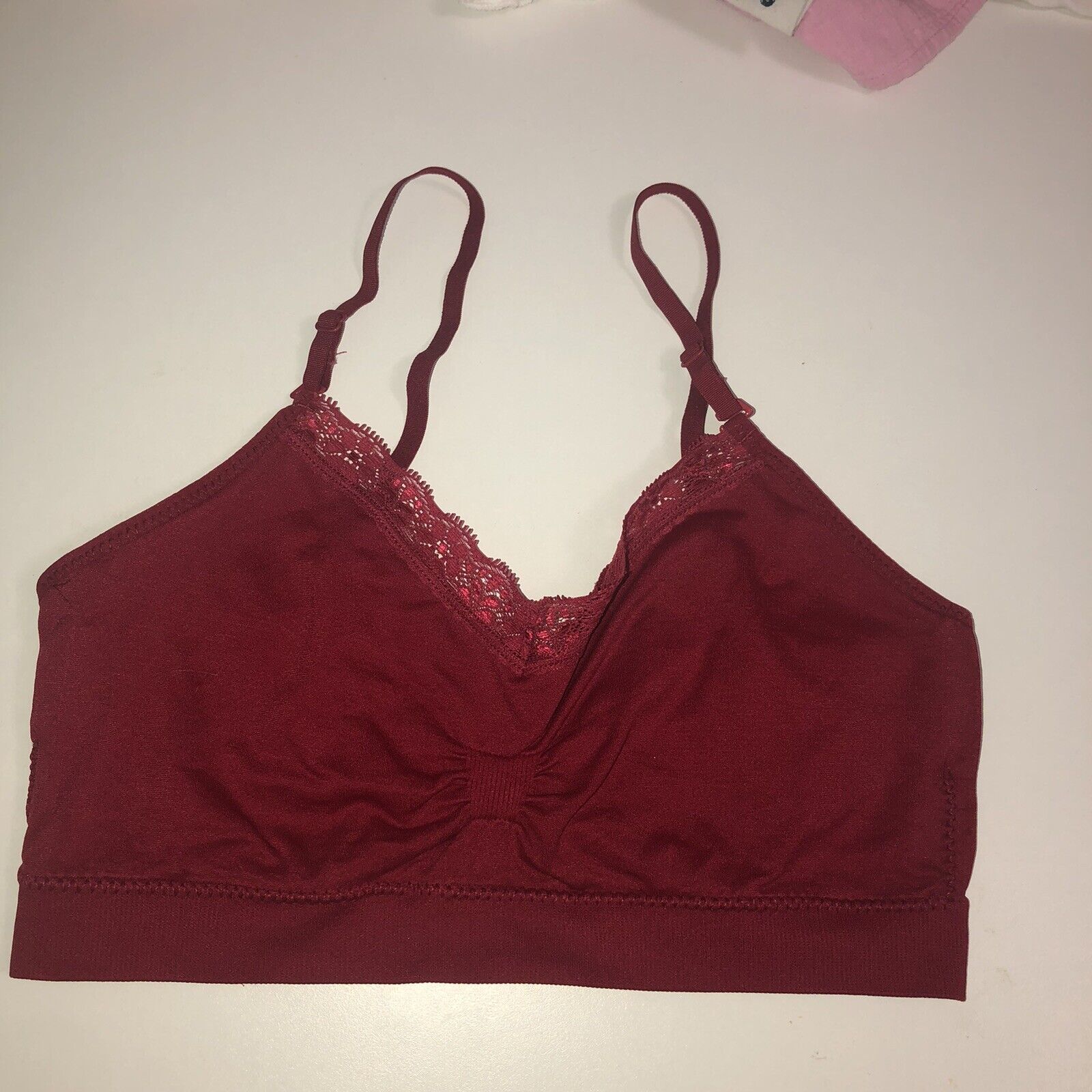 One Size Fits Most Red Wire Free Lace Trimmed Bralette NEW - $3.95