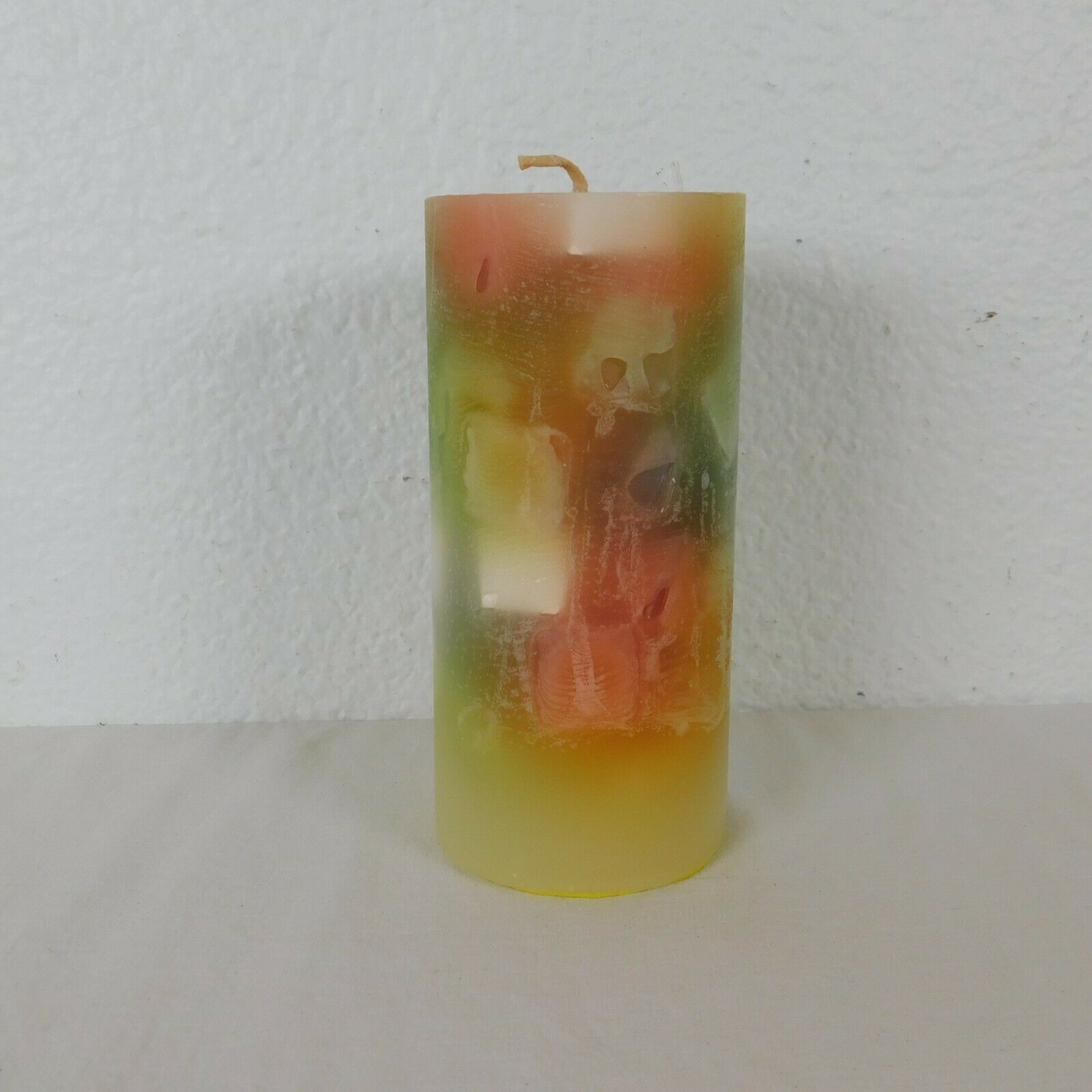Chunky Wax Pillar Candle by Candle Lite 6" H x 2.5" D Multi-Color Pieces Inside - $9.75