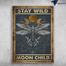 Yoga Poster Dragonfly Yoga Stay Wild Moon Child - £12.89 GBP