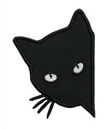 Black Cat Peeker Embroidered Applique Iron On Patch Halloween Trick or T... - $6.64 CAD