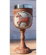 Trail Of Painted Ponies Carved In History Floral Patterns Horse Wine Goblet - $636.73 MXN