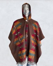 Llama Poncho with Hood | Soft and Comfortable Wool | Native Design | Handcrafted - £55.80 GBP