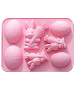 2 Easter Egg Silicone Molds Easter Silicon Molds for Chocolate 4 Egg 3 B... - $14.85