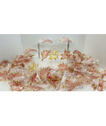 BULK LOT of 49~ Pink &amp; Gold Fall Glitter Leaves~Hanging Ornaments~Autumn... - $34.64