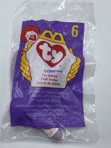 McDonald&#39;s 1993 Tag Ty Teenie Beanie Baby Happy The Hippo  1998 #6 Error #2 - £3.58 GBP