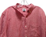 Old Navy red linen cotton blend men&#39;s XL button front shirt - $16.82