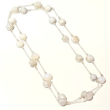 Rainbow Moonstone Gemstone Black Friday Gift Necklace Jewelry 36" SA 2759 - £8.78 GBP