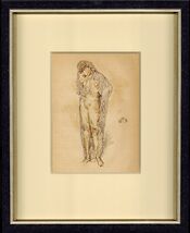 Rare 1908 3-Color Stone Lithograph "Standing Figure" by JAMES McNEILL WHISTLER - $305.55