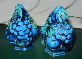 Vintage Mood Indigo  blue fruit salt and pepper shakers - £18.90 GBP