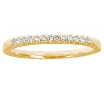 0.12CT Natürlicher Diamant Halbe Ewigkeit Hochzeit Ring 14K Gelbgold Versilbert - £171.81 GBP