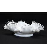 Vintage Fenton Silver Crest White Milk Glass Candy Dish Trinket Dish 5.7... - $19.59