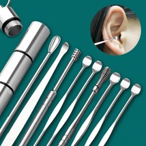 10/9Pcs/set Ear Wax Pickers Stainless Steel Earpick Wax Remover piercing... - £7.79 GBP