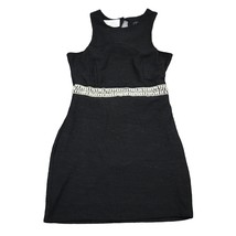 KIMCINE Dress Womens L Black Sheath Sleeveless Round Neck Stretch Rhinestone Zip - £22.97 GBP