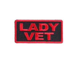 LADY VET - 3&quot; x 1-1/2&quot; iron on patch (2869) Biker Patches Veteran (F49) - £4.54 GBP