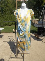 Nwt Vince Camuto Fab Yellow&amp;Blue Watercolor Print Dress 16 - £39.83 GBP