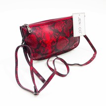 Jen &amp; Co Riley Crossbody Clutch Bag Red &amp; Black 8x5x1.5 inches - $38.27