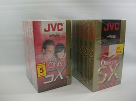 10 Blank VHS Tapes Lot JVC SX 120 Gold 6 HR T-120 2 New Sealed 5 Packs - £29.60 GBP