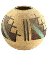 Signed D. Yazzie Navajo Sand Art Pottery Mini Vase – Southwestern Design... - $24.95