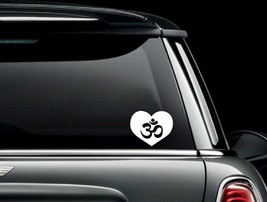 Yoga OM Symbol in a Heart Vinyl Car Window Decal Bumper Sticker US Seller - £5.79 GBP+