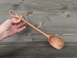 Handcrafted walnut wood long serving spoon: Natural elegance for your ki... - £38.37 GBP