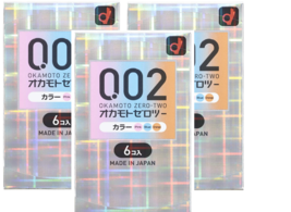 OKAMOTO Condom Excellent 0.02mm 6pcs 3-Colors Polyurethane Condoms 3Pack Set - $41.49