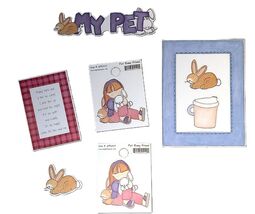 My Mind&#39;s Eye My Pet Bunny Scrapbook Die Cuts Frames 8 Piece Set - $5.95