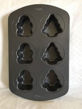 NEW WILTON 6 Cavity 2 Shapes Non Stick Muffin Baking Pan Christmas Holiday - £12.52 GBP