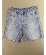 Levi 550 Jean Shorts Mens 34x9 Blue Relaxed Straight Distressed Jorts Ta... - £18.40 GBP