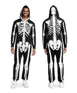 Tipsy Elves One Piece Zip Up Mask Skeleton Jumpsuit Unisex Adult Hallowe... - $620.76 MXN