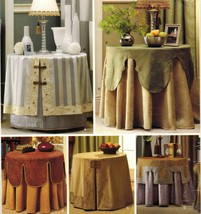 Christopher Lowell 28" Round  Accent Table Covers Toppers Sew Pattern Uncut - $13.99