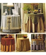 Christopher Lowell 28&quot; Round  Accent Table Covers Toppers Sew Pattern Uncut - $263.16 MXN