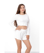 Set (women) – Soft Cotton, Long Sleeve Crop Top &amp; Shorts, Sleepwear,, An... - €22,51 EUR+