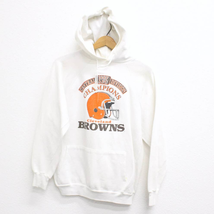 Vintage Cleveland Browns Football 1987 Hooded Sweatshirt Large - £74.58 GBP