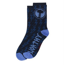Thor Hammer Worthy Crew Socks Blue - $14.98