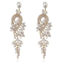 Match-Right Women Fashion Vintage Crystal Cross Earring Baroque Rhinestone Dangl - £10.83 GBP