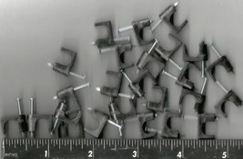 25 COAXIAL Wood CABLE STAPLES w Nail 1/4&quot; BLACK Cat 5 6 Data RG-6 GARDNE... - $14.57